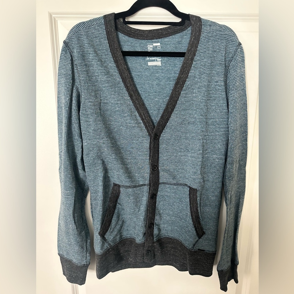 On the Byas Mens Blue and Black Cardigan